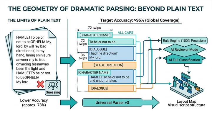 script parsing pipeline for theatre subtitles and surtitles