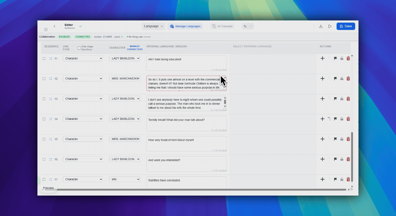 Manage Languages popover with Add a language and Other option